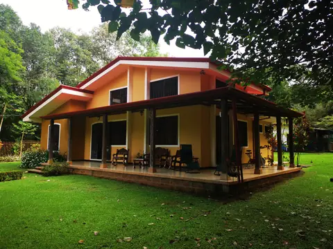 The main house with its covered terrace — Main house, Rio Ángel Bio-reserve