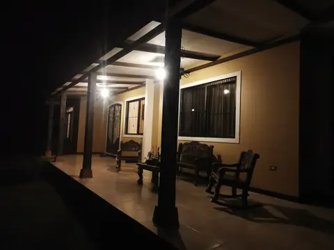 The veranda columns — Main house, Rio Ángel Bio-reserve