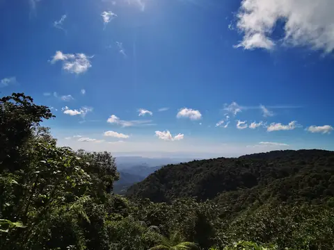 Sun over the rainforest — Volcanoes and mountains, Rio Ángel Bio-reserve