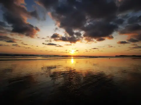 Dusk over the ocean — Beaches and ocean, Rio Ángel Bio-reserve
