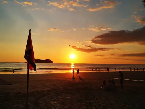 Sunset on the beach — Beaches and ocean, Rio Ángel Bio-reserve