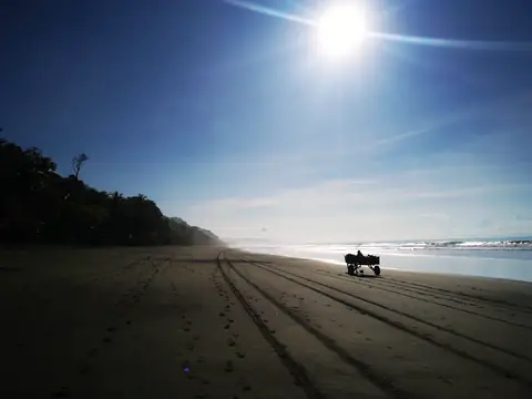 Sun over a long beach — Beaches and ocean, Rio Ángel Bio-reserve