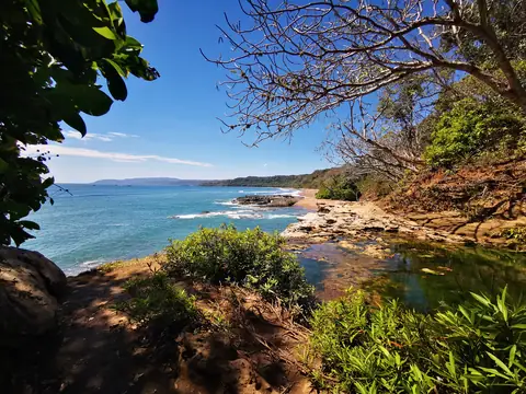 The coast from a viewpoint — Beaches and ocean, Rio Ángel Bio-reserve