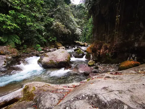 Boulders in a mountain river — Waterfalls and rivers, Rio Ángel Bio-reserve